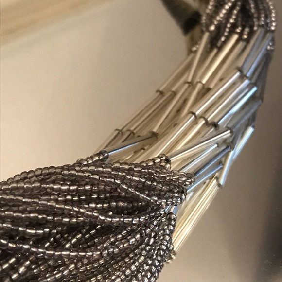 Chunky Silver Beaded 16” Necklace - Picture 2 of 4